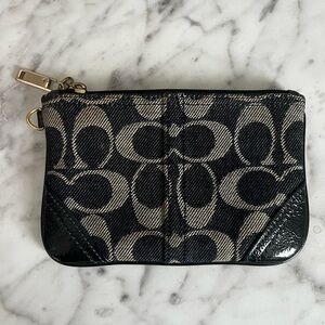 Coach denim Signature Coin Pouch wristlet